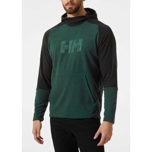 NWT Helly Hansen Daybreaker Logo Fleece Hoodie Darkest Spruce Green Black 2XL